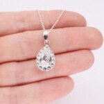 Pandantiv mireasa din argint cu cristale Swarovski