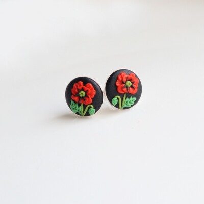 Cercei argint Poppy Love