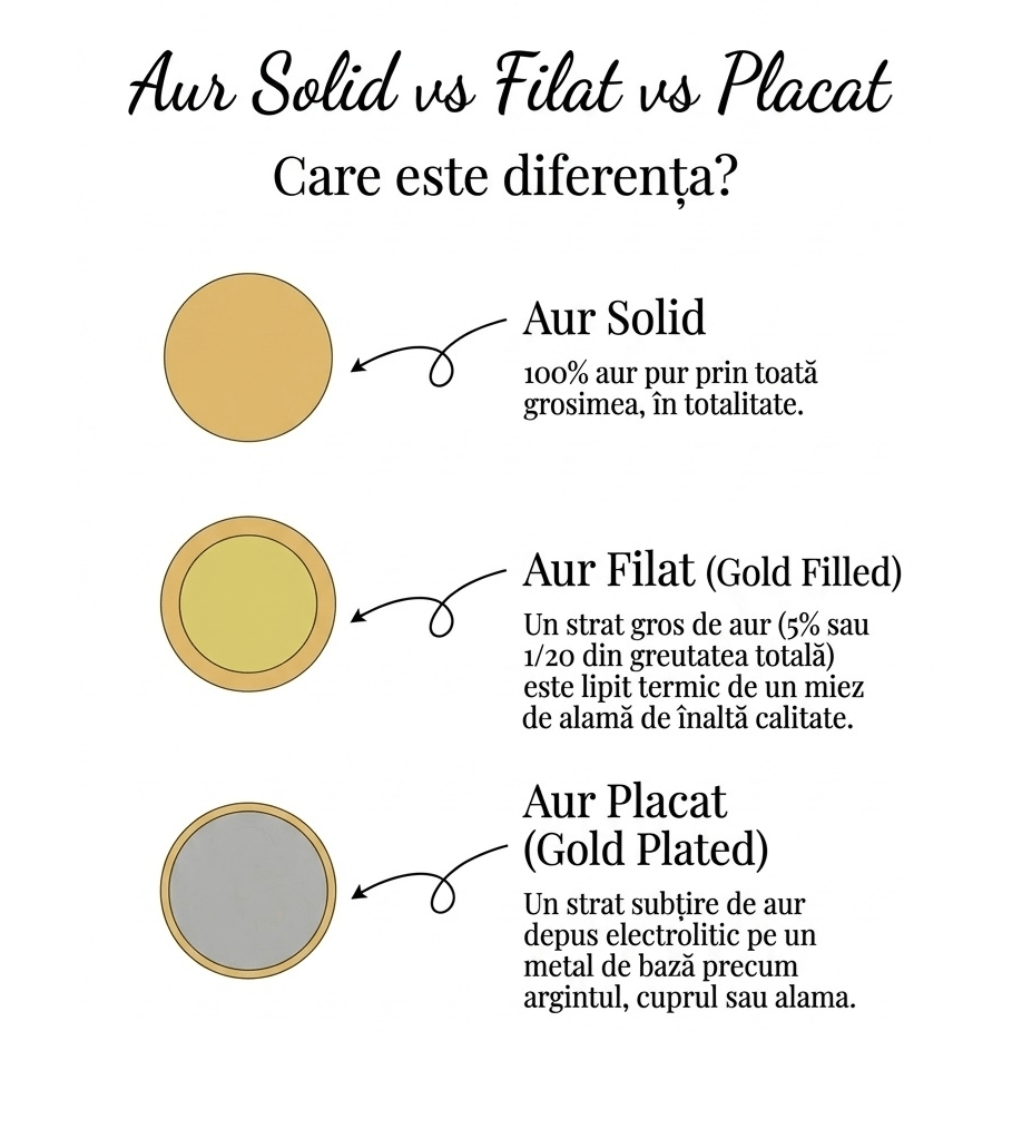 Comparație Aur Filat (Gold Filled) Detalii